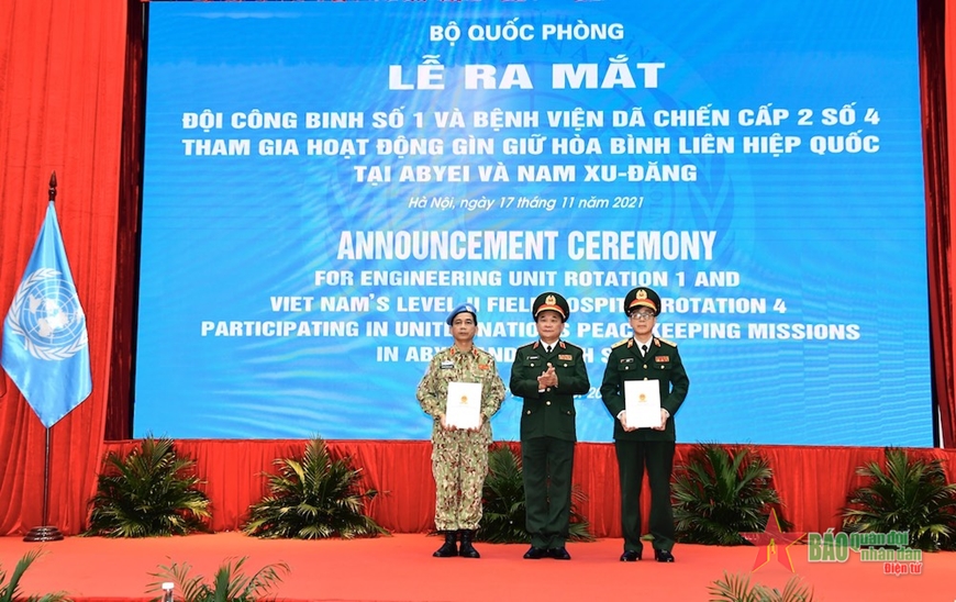 Việt Nam ra mắt Đội Công binh Gìn giữ hòa bình Liên hợp quốc và Bệnh viện dã chiến cấp 2 số 4